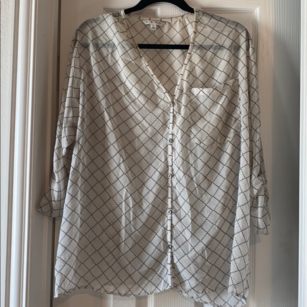 Sheer black and white top